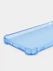 Голубой силиконовый прозрачный противоударный, неоновый чехол для iPhone 11 / 12 с защитой камеры