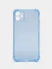 Голубой силиконовый прозрачный противоударный, неоновый чехол для iPhone 11 / 12 с защитой камеры