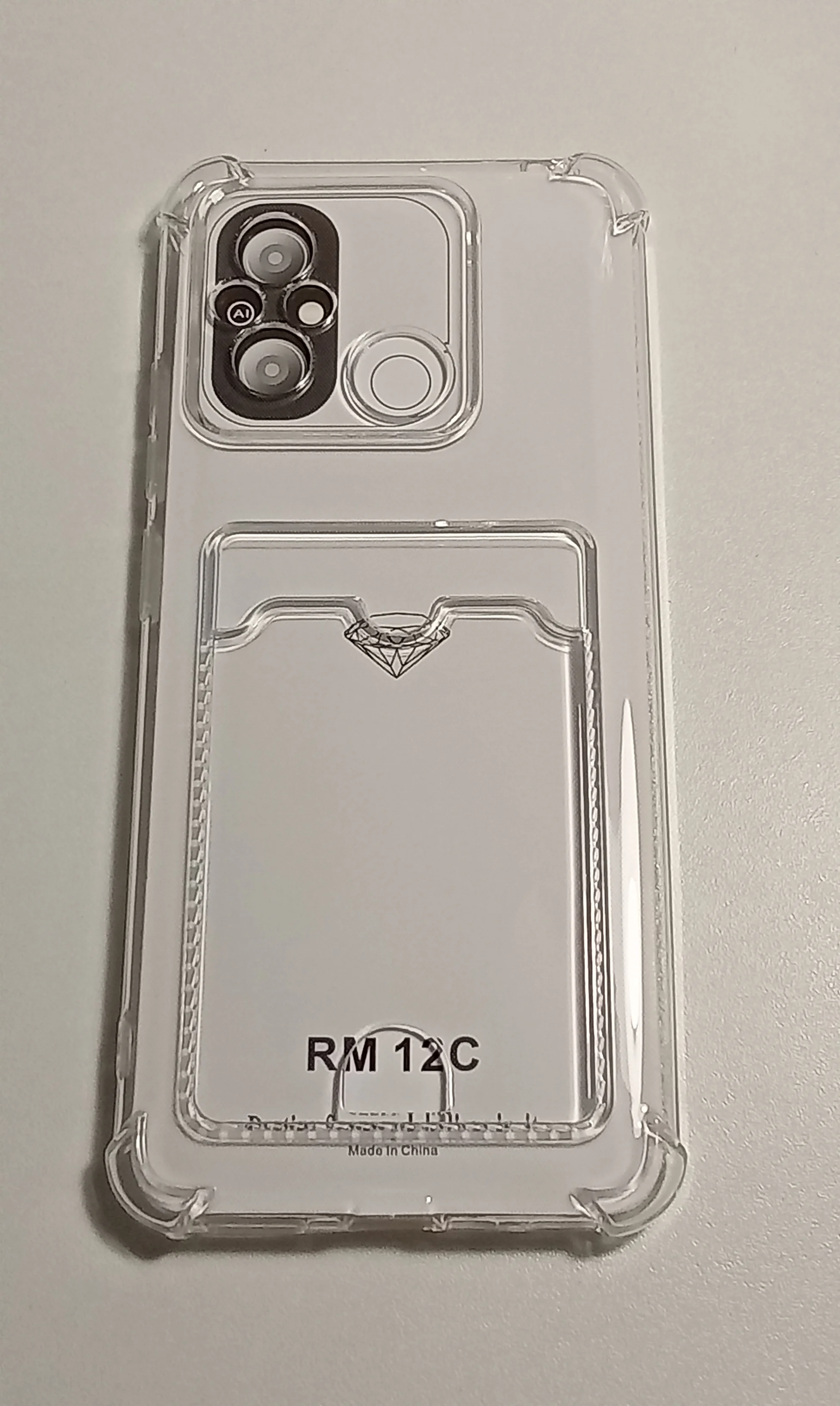 Красный чехол XIAOMI REDMI 12C с усиленными углами и карманом для карт