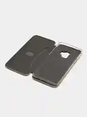 Бежевый кожанный чехол-книжка на Samsung Galaxy S9