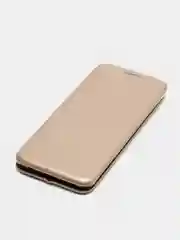 Бежевый кожанный чехол-книжка на Samsung Galaxy S9