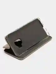 Бежевый кожанный чехол-книжка на Samsung Galaxy S9