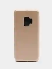 Бежевый кожанный чехол-книжка на Samsung Galaxy S9