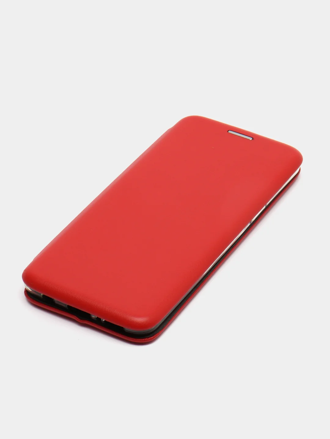 Красный кожанный чехол-книжка на Samsung Galaxy S9