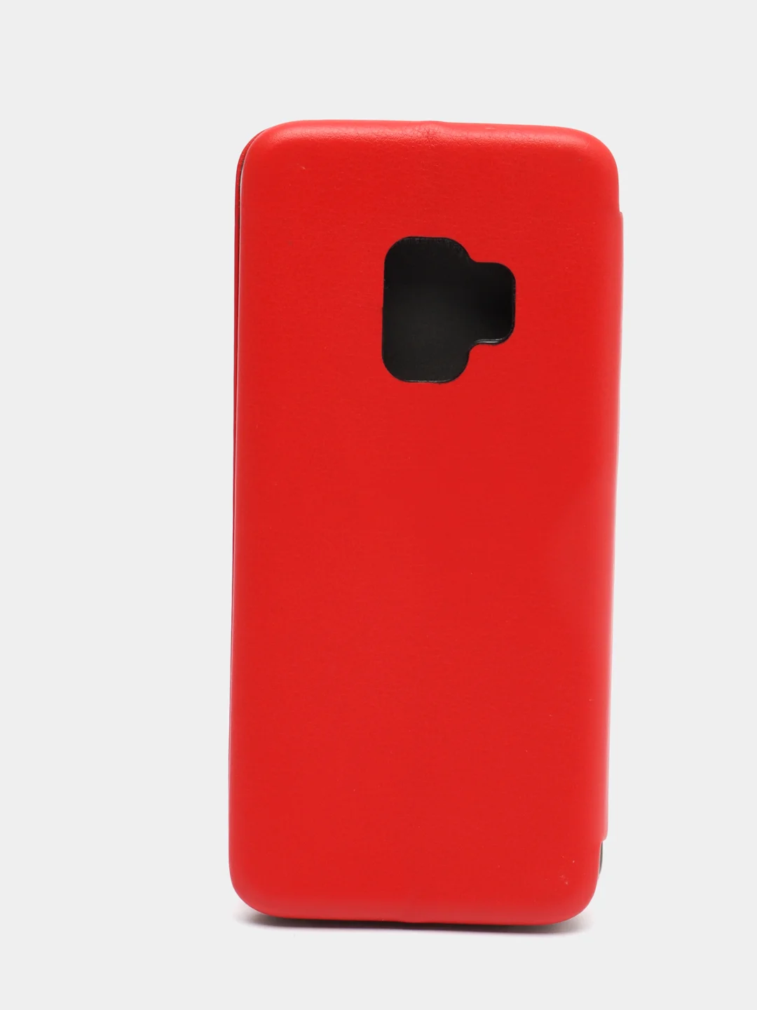 Красный кожанный чехол-книжка на Samsung Galaxy S9