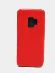 Красный кожанный чехол-книжка на Samsung Galaxy S9