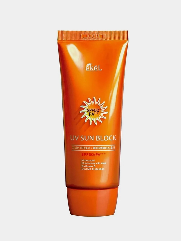 EKEL  Солнцезащитный крем с экстрактом алоэ SPF 50/PA+++, 70 мл
