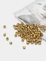 Золотой бисер однотонный матовый для плетения, 3 мм