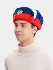 Синий шапка ушанка с кокардой СССР, сувенирная