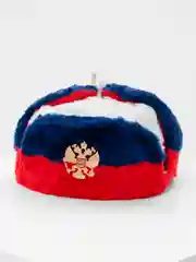Синий шапка ушанка с кокардой СССР, сувенирная
