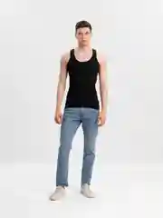 Черный майка мужская, однотонная