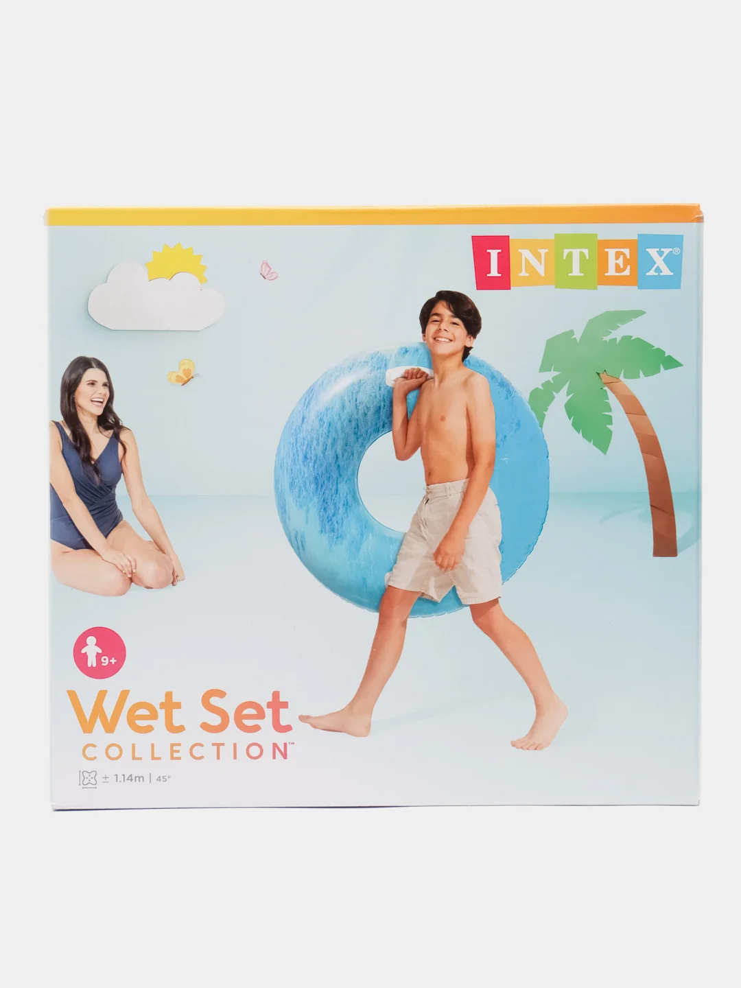 Голубой круг для плавания 114 см Intex Wet Set, 56267