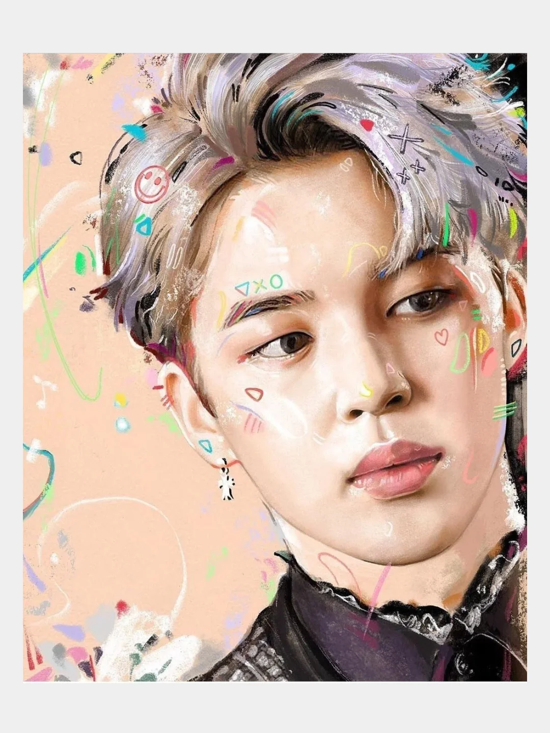 Синий меланж картина по номерам BTS Kpop