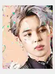 Синий меланж картина по номерам BTS Kpop