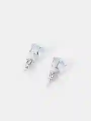 Серебряный серьги-гвоздики, со вставкой кубического циркония