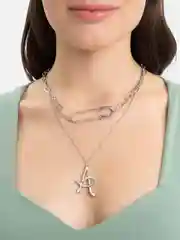 Серебряный цепочка женская с булавкой , цепочка на шею, цепь женская