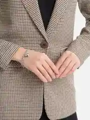 Серебряный браслет-цепь женский с сердцем, цепочка женская на руку