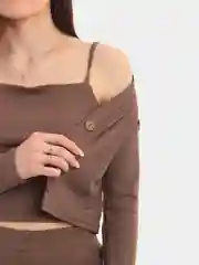 Шоколадный костюм женский  лапша, тройка SHARMIN