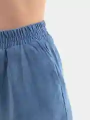 Голубой костюм женский спортивный вельветовый, рубашка и брюки SHARMIN