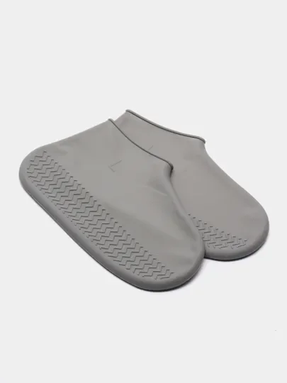 Серый многоразовые силиконовые бахилы "Waterproof Silicone", детские и взрослые