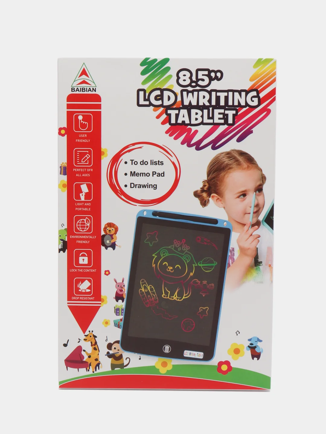 Красный графический планшет для рисования  LCD writing tablet, 8.5