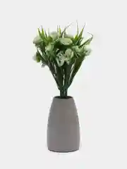 Белый искусственные цветы осока, трава, зелень с розочками, камелиями