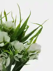 Белый искусственные цветы осока, трава, зелень с розочками, камелиями