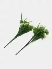 Белый искусственные цветы осока, трава, зелень с розочками, камелиями