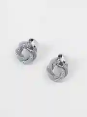 Серебряный серьги женские, сережки женский круглые  "Переплетение"