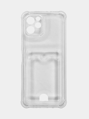 Чехол для Huawei Nova Y61, прозрачный с карманом для карты Хуавей Нова У61