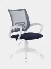 Кресло BRABIX Fly MG-396W, с подлокотниками, пластик белый, сетка, темно-серое, 532400