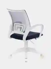 Кресло BRABIX Fly MG-396W, с подлокотниками, пластик белый, сетка, темно-серое, 532400