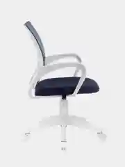 Кресло BRABIX Fly MG-396W, с подлокотниками, пластик белый, сетка, темно-серое, 532400