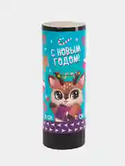 Тёмно-бирюзовый хлопушка пружинная (11 см), серпантин