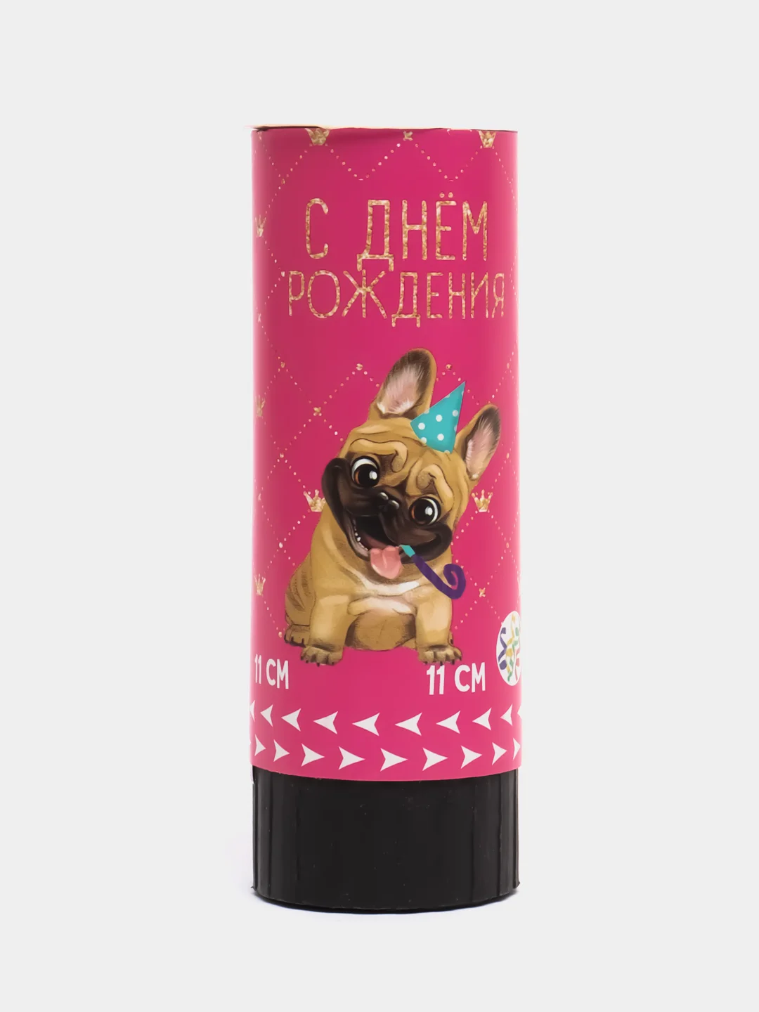 Красный хлопушка пружинная (11 см), серпантин