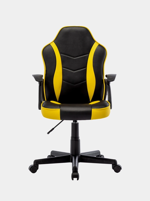 Кресло компьютерное BRABIX Shark GM-203, экокожа, черное/желтое, 532514