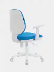 Кресло BRABIX Fancy MG-201W, с подлокотниками, пластик белый, голубое TW-55, 532411