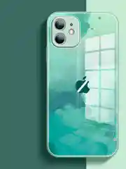 Хаки чехол для iPhone (Айфон) 13 со стеклянной панелью