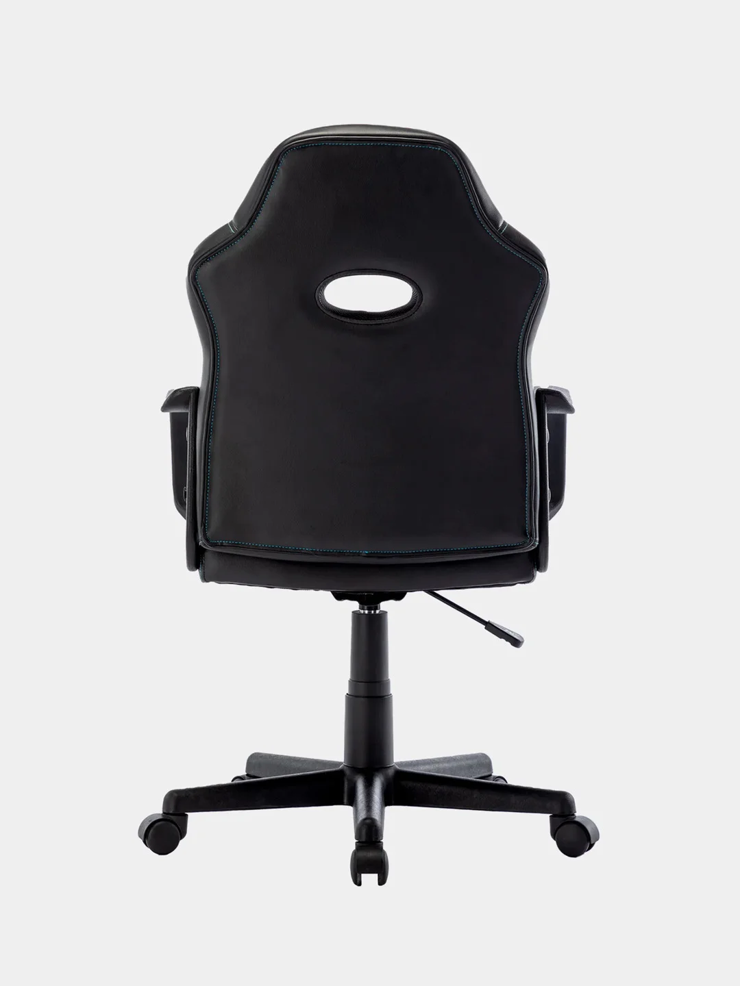 Кресло компьютерное BRABIX Stripe GM-202, экокожа, черное/голубое, 532509