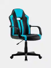 Кресло компьютерное BRABIX Stripe GM-202, экокожа, черное/голубое, 532509