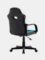 Кресло компьютерное BRABIX Stripe GM-202, экокожа, черное/голубое, 532509