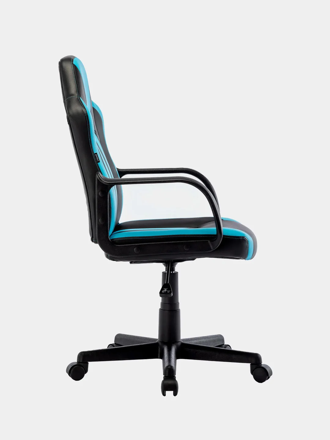 Кресло компьютерное BRABIX Stripe GM-202, экокожа, черное/голубое, 532509