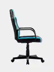 Кресло компьютерное BRABIX Stripe GM-202, экокожа, черное/голубое, 532509