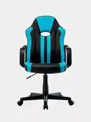 Кресло компьютерное BRABIX Stripe GM-202, экокожа, черное/голубое, 532509