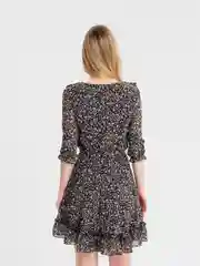 Черный женское летнее кружевное платье с цветочками/ Черное женское платье