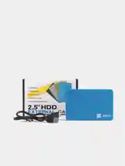 Синий кейс для жесткого диска пластиковый SSD HDD 2.5 корпус USB 3.0 внешний жд бокс