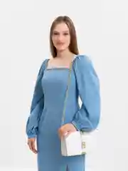 Белый сумка женская, классическая, кожаная