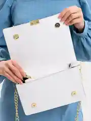 Белый сумка женская, классическая, кожаная