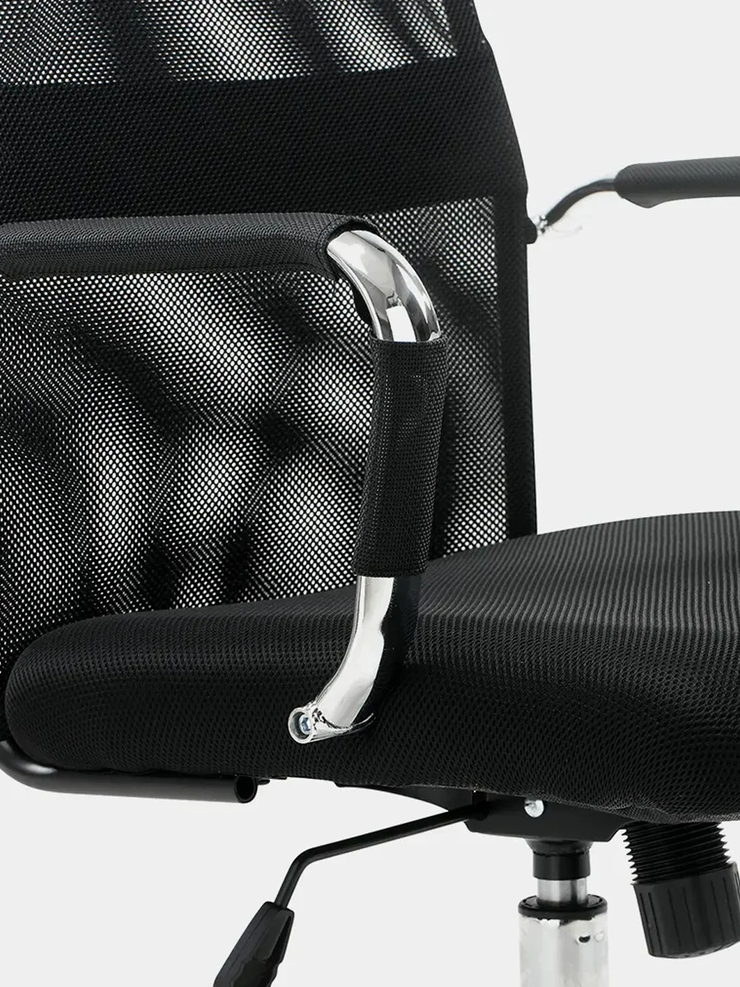 Кресло офисное Brabix Fit EX-514, с подголовником, хром, черное