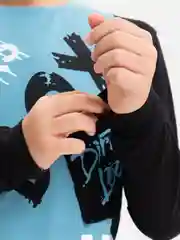 Синий меланж свитшот для мальчика, с длинным рукавом